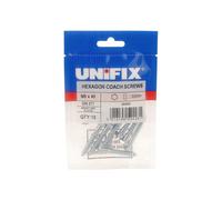 Unifix Coach Screws Hexagon Head Din 571 Bzp - M12 X 75 - Ubhxc12 075 - Box Of 25