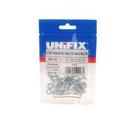 Unifix Grade 4.8 Cup Square Hex Bolts And Nuts M6 X 50 - Box Of 50