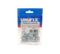 Unifix Mushroom Head Roofing Bolts And Nuts Bzp M6 X 50mm - Box Of 125