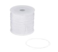 Unifizz 0.6mm Nylon String Cord 164 Yards, Satin String for Bracelet, Chinese Knotting, Beading Thread, Jewellery Making, Braided Necklace & Craft - White