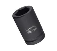 Unifizz 1 Inch Drive - 33mm Deep Impact Socket with 6 Point Design, Heat-Treated Cr-V Steel 80mm Length, Metric Sizes