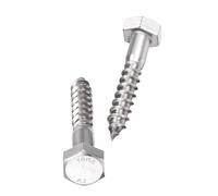 Unifizz 10 Pcs Hex Lag Screws, M10 x 60mm 304 Stainless Steel Wood Bolts, Half Thread Self-Tapping Screws for Timber and Decking, Heavy Duty Fasteners