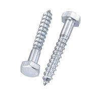 Unifizz 10 Pcs Hex Lag Screws, M10 x 70mm Carbon Steel Zinc Plated Wood Bolts, Half Thread Self-Tapping Screws for Timber and Decking, Heavy Duty Fasteners