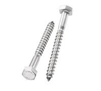 Unifizz 10 Pcs Hex Lag Screws, M6 x 60mm 304 Stainless Steel Wood Bolts, Half Thread Self-Tapping Screws for Timber and Decking, Heavy Duty Fasteners