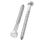 Unifizz 10 Pcs Hex Lag Screws, M6 x 70mm 304 Stainless Steel Wood Bolts, Half Thread Self-Tapping Screws for Timber and Decking, Heavy Duty Fasteners