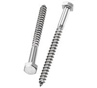 Unifizz 10 Pcs Hex Lag Screws, M8 x 100mm 304 Stainless Steel Wood Bolts, Half Thread Self-Tapping Screws for Timber and Decking, Heavy Duty Fasteners