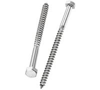 Unifizz 10 Pcs Hex Lag Screws, M8 x 120mm 304 Stainless Steel Wood Bolts, Half Thread Self-Tapping Screws for Timber and Decking, Heavy Duty Fasteners