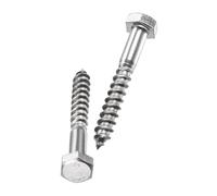 Unifizz 10 Pcs Hex Lag Screws, M8 x 60mm 304 Stainless Steel Wood Bolts, Half Thread Self-Tapping Screws for Timber and Decking, Heavy Duty Fasteners