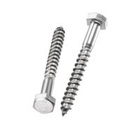 Unifizz 10 Pcs Hex Lag Screws, M8 x 70mm 304 Stainless Steel Wood Bolts, Half Thread Self-Tapping Screws for Timber and Decking, Heavy Duty Fasteners