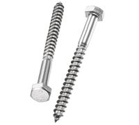 Unifizz 10 Pcs Hex Lag Screws, M8 x 90mm 304 Stainless Steel Wood Bolts, Half Thread Self-Tapping Screws for Timber and Decking, Heavy Duty Fasteners