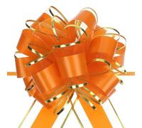 Unifizz 10pcs 6 Inch Orange Pull Bows with Gold Edge Ribbon Large Gift Bows for Valentine's Day Xmas Holiday Decoration Baskets Gift Wrapping