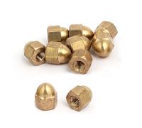 Unifizz 10Pcs M3 Acorn Cap Nuts Female Thread Nut DIN1587 Dome Cap Head Hex Brass Tone
