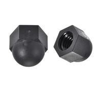 Unifizz 10Pcs M8 Acorn Hex Cap Nuts Plastic Bolt Nut Caps Inner Threaded Protection Covers Black