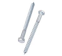 Unifizz 15 Pcs Hex Lag Screws, M8 x 100mm Carbon Steel Zinc Plated Wood Bolts, Half Thread Self-Tapping Screws for Timber and Decking, Heavy Duty Fasteners