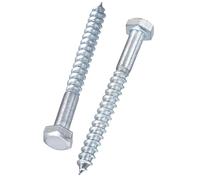 Unifizz 15 Pcs Hex Lag Screws, M8 x 80mm Carbon Steel Zinc Plated Wood Bolts, Half Thread Self-Tapping Screws for Timber and Decking, Heavy Duty Fasteners