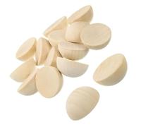 Unifizz 15Pcs Natural Unfinished Half Wooden Balls, 35mm Flat Back Solid Wood Domes for Paint DIY Craft Kids Arts Toy Home Party Decoration