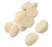 Unifizz 15Pcs Natural Unfinished Half Wooden Balls, 40mm Flat Back Solid Wood Domes for Paint DIY Craft Kids Arts Toy Home Party Decoration