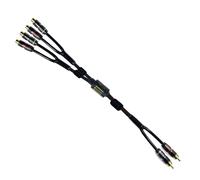 Unifizz 1ft Shielded RCA Splitter Subwoofer Stereo Audio Video Cable 2 Male to 4 Female Dual Speaker Y Adapter Connector Extension Cord 24k Gold Plated