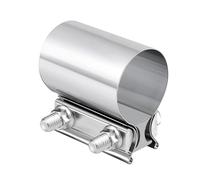 Unifizz 2.5 Inch Exhaust Clamp, 2 1/2 Inch Butt Joint Exhaust Pipe Muffler Band Clamp Sleeve Coupler Stainless Steel