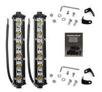 Unifizz 2-Pack 7 Inch Single Row LED Light Bar Pods - Ultra-Slim 18W 10000 Lumens Waterproof Driving Fog Light Combo Flood Spot Lights for Trucks Off Road ATV UTV SUV Boat