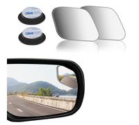 Unifizz 2 pcs Blind Spot Mirrors, 2" Diamond Ultra-thin Frameless HD Glass Convex Side Rear View Mirror, Frameless 360° Adjustable Convex Rear View Mirror for cars SUV and trucks