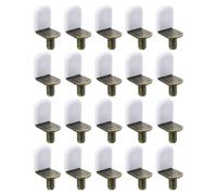 Unifizz 20 Pcs 6mm Shelf Pegs Pins,Bronze Cabinet Furniture L-Shape Nickel Plated Support Pegs with White Rubber Sleeves for Shelves