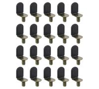 Unifizz 20 Pcs 6mm Shelf Pegs Pins,Bronze Cabinet Furniture L-Shape Nickel Plated Support Pegs with Black Rubber Sleeves for Shelves