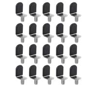 Unifizz 20 Pcs 6mm Shelf Pegs Pins,Silver Cabinet Furniture L-Shape Nickel Plated Support Pegs with Black Rubber Sleeves for Shelves