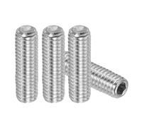 Unifizz 20 Pcs Hex Socket Grub Screws, M6 x 18mm DIN916 Flat Point Grub Bolt 304 Stainless Steel Head Socket Set Screws for Door Handles, Light Fitting, Hinge, Shaft, Allen Key and DIY Repair