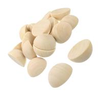 Unifizz 20Pcs Natural Unfinished Half Wooden Balls, 30mm Flat Back Solid Wood Domes for Paint DIY Craft Kids Arts Toy Home Party Decoration
