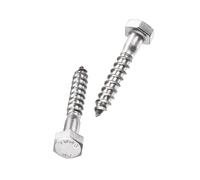 Unifizz 25 Pcs Hex Lag Screws, M6 x 35mm 304 Stainless Steel Wood Bolts, Half Thread Self-Tapping Screws for Timber and Decking, Heavy Duty Fasteners