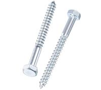 Unifizz 25 Pcs Hex Lag Screws, M6 x 70mm Carbon Steel Zinc Plated Wood Bolts, Half Thread Self-Tapping Screws for Timber and Decking, Heavy Duty Fasteners