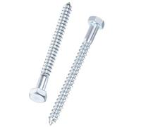 Unifizz 25 Pcs Hex Lag Screws, M6 x 80mm Carbon Steel Zinc Plated Wood Bolts, Half Thread Self-Tapping Screws for Timber and Decking, Heavy Duty Fasteners