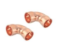 Unifizz 2Pcs 12mm ID 0.8mm Thick 90 Degree Copper Elbow Short Turn Pipe Fitting Connector for Plumbing Refrigeration and Air Conditioning