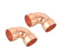 Unifizz 2Pcs 15mm ID 0.8mm Thick 90 Degree Copper Elbow Short Turn Pipe Fitting Connector for Plumbing Refrigeration and Air Conditioning