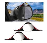 Unifizz 2Pcs Blind Spot Mirror with Side Mirror Rain Guard,HD Glass Frameless Convex Rearview Mirror,Carbon Fiber 2-in-1 Side Mirror Covers Kit with Wide Angle Adjustable Stick for Cars Trucks SUV