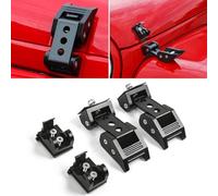 Unifizz 2pcs Car Exterior Accessories Hood Latches Locking Catch Kit for Je-ep Wrangler JK JL Gladiator JT Black