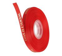 Unifizz 3/8 Inch Thin Love is Eternal Satin Ribbon 50 Yard Red Ribbons for Gift Wrapping Bouquet Valentine Wedding Party Decoration