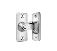 Unifizz 304 Stainless Steel 90 Degree Right Angle Door Lock Buckle Bolt Lock Cam Latch, Door and Window Sliding Lock Anti-Theft Buckle Door Lock, Small Brushed 1pcs