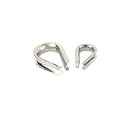 Unifizz 304 Stainless Steel Thimble Wire Rope Cable Rigging 32mm Wire Guardian Guard Protectors U Shape Accessories Silver 2 PCS