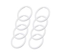 Unifizz 30mm Colourful Split Key Rings, 8Pcs Flat Round Metal Keychain Rings for Key Organisation, Crafting, Tags & DIY Accessories,White