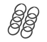 Unifizz 30mm Colourful Split Key Rings, 8Pcs Flat Round Metal Keychain Rings for Key Organisation, Crafting, Tags & DIY Accessories,Black