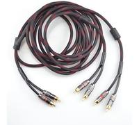 Unifizz 3ft Shielded RCA Splitter Subwoofer Stereo Audio Video Cable 2 Male to 4 Male Dual Speaker Y Adapter Connector Extension Cord 24k Gold Plated