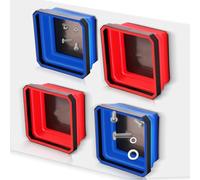 Unifizz 4-Pack Magnetic Tool Trays for Screw Bolts Nuts Washers Pins & Small Metal Parts, 4.5” Square Silicone Foldable Magnetic Bowls Collapsible Magnetic Parts Tray Set Dual-Sided Magnetic Base