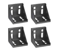 Unifizz 4 Sets T Slot Aluminium Extrusion Corner Brackets, 58x58x60mm Angle Connector for 6060 Series Aluminum Profile Extruded Frame Black
