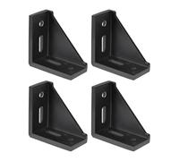 Unifizz 4 Sets T Slot Aluminium Extrusion Corner Brackets, 78x78x38mm Angle Connector for 4080 Series Aluminum Profile Extruded Frame Black