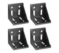 Unifizz 4 Sets T Slot Aluminium Extrusion Corner Brackets, 78x78x79mm Angle Connector for 8080 Series Aluminum Profile Extruded Frame Black