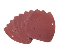 Unifizz 40 Grit 5 Hole Mouse Sand Paper Detail Sander Sanding Disc Triangular Oscillating Multi Tool Sand Sheet Hook & Loop sanding pads 98x 140 x 140 mm,10PCS