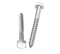 Unifizz 5 Pcs Hex Lag Screws, M10 x 100mm 304 Stainless Steel Wood Bolts, Half Thread Self-Tapping Screws for Timber and Decking, Heavy Duty Fasteners