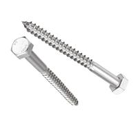 Unifizz 5 Pcs Hex Lag Screws, M10 x 120mm 304 Stainless Steel Wood Bolts, Half Thread Self-Tapping Screws for Timber and Decking, Heavy Duty Fasteners